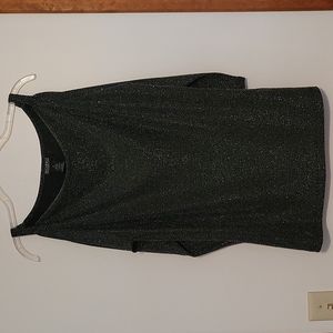 SOHO Apparel cold shoulder silver mesh blouse